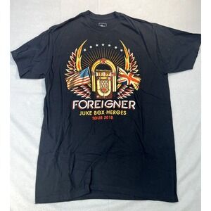 Foreigner Shirt Large Jukebox‎ Heroes Concert T-Shirt Collectible City Dates